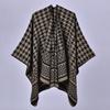 Women's New Autumn and Winter Warm Shawl European and American Classic Thousand Bird Grid Cloak Knitted Scarf Shawl Split Cloak