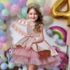 Elegant Girl Dress Tulle Flower Party Wedding Children Clothing Kids Dresses For Girls Princess Wedding Gown Teen 5 8 Year