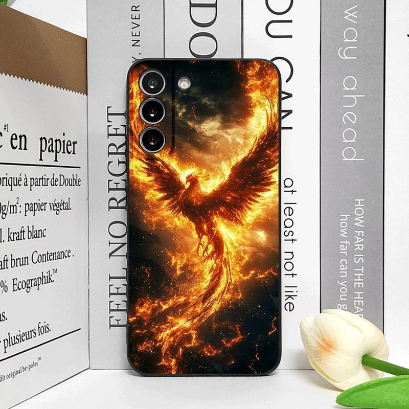Роскошный чехол для телефона с узором «Перо Феникса и Пламя» для Samsung Galaxy A56 A14 A55 A16 A54 A36 A53 A52 A51 A50 A15 A22 5G Мягкий чехол
