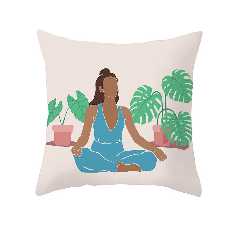 Скандинавская Абстрактная Женская Персиковая Кожа Бархатная Наволочка с Принтом Домашняя Мода Прикроватный Диван Офис Наволочка