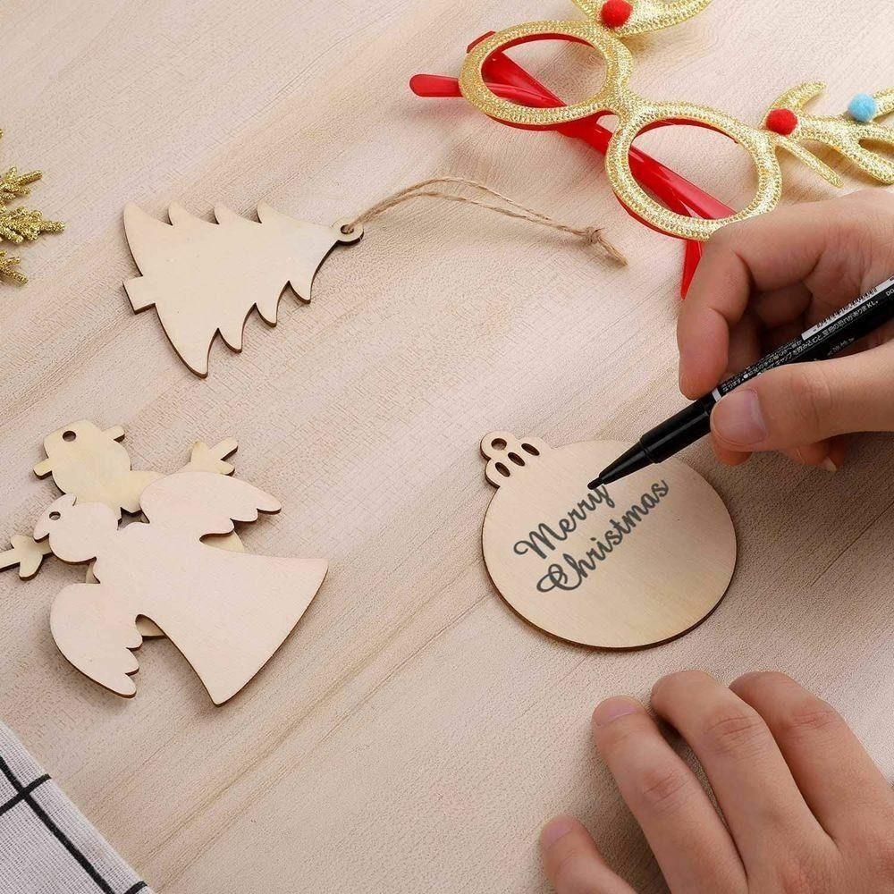 Christmas Tree Ornaments Christmas Decorations Christmas Tree Pendant Wooden Tags Wooden Slices
