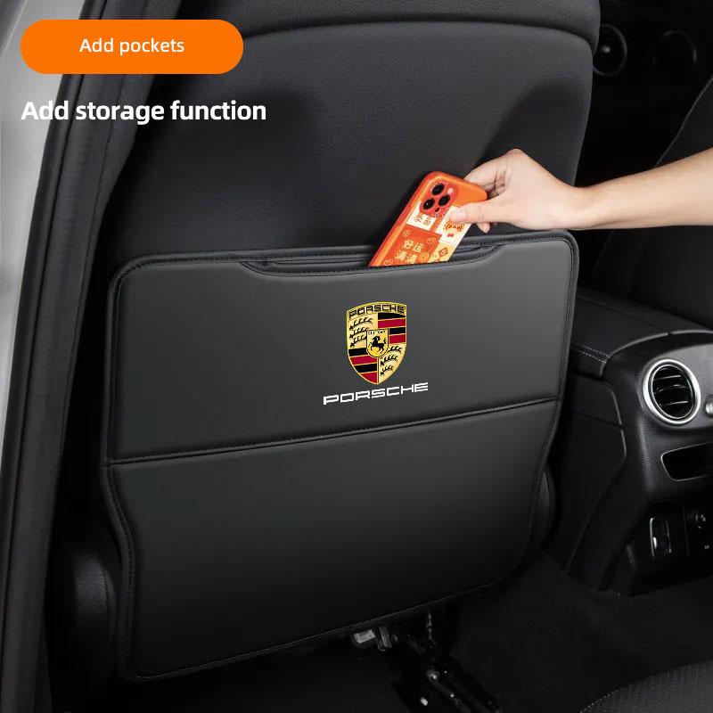 UQMW3 Car Anti-Kick Pad Seat Back Protector Cover Accessories For Porsche Panamera Taycan 911 718 Macan Cayenne Boxster Cayman 918