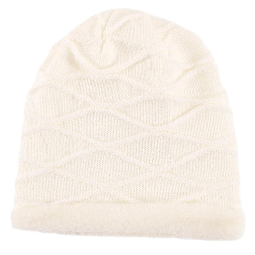 Autumn Winter Pleated Plush Women's Pullover Knitted Wool Wavy Moon Ear Protection Hat
