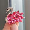 Korean Version of Fashion Cute Alloy Crystal Swan Brooch Pin Brooch Clothing Accessories Men and Women