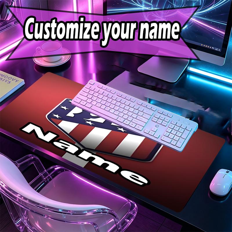 Custom Name Personalized football team Pattern Mousepad, Laptop PC Desk Mat, Decorative Desk Mat for Home Keyboard Pad Gift