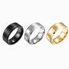 Stainless Steel 8mm Wide Matte Double Beveled Simple Men Ring Jewelry Gifts