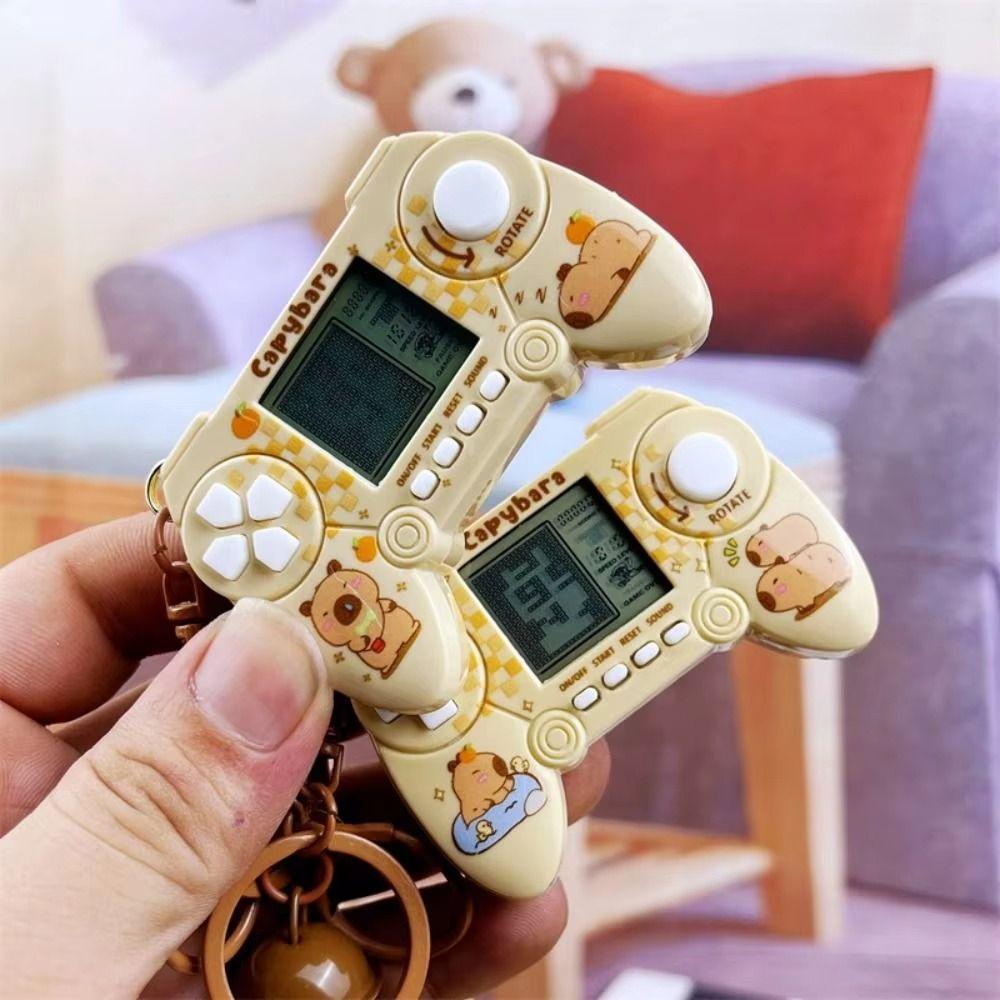 Electronic Capybara Keychain Game Controller Game Console Pendant Mini Game Keychain  Backpack
