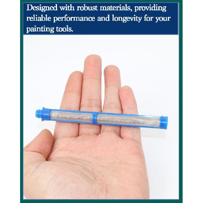 287033 Фильтр для безвоздушного распылителя 100 меш синий (Набор из 11 штук), Совместимо с Graco Contractor PC, II, FTx, Silver Plus и другими – Прочный черный