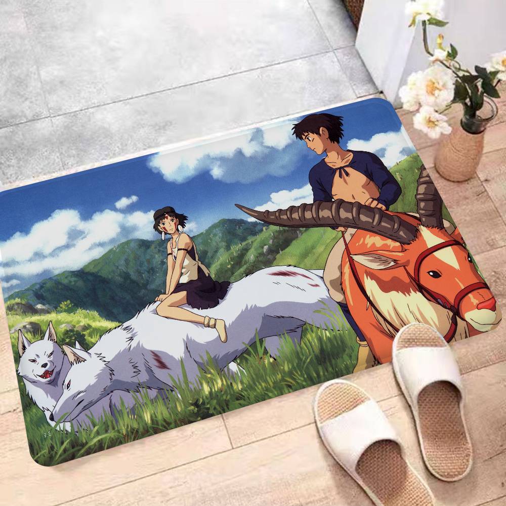 Аниме Фильм П-Принцесса М-Мононоке Коврик для входной двери Скандинавский стиль Домашний придверный коврик Коврики для ванной-туалета Коврик для декора спальни Отеля