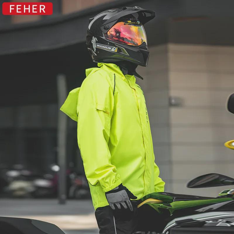 Всесезонный мотоциклетный плащ FEHER: Сплит-дизайн, готовый к летним штормам