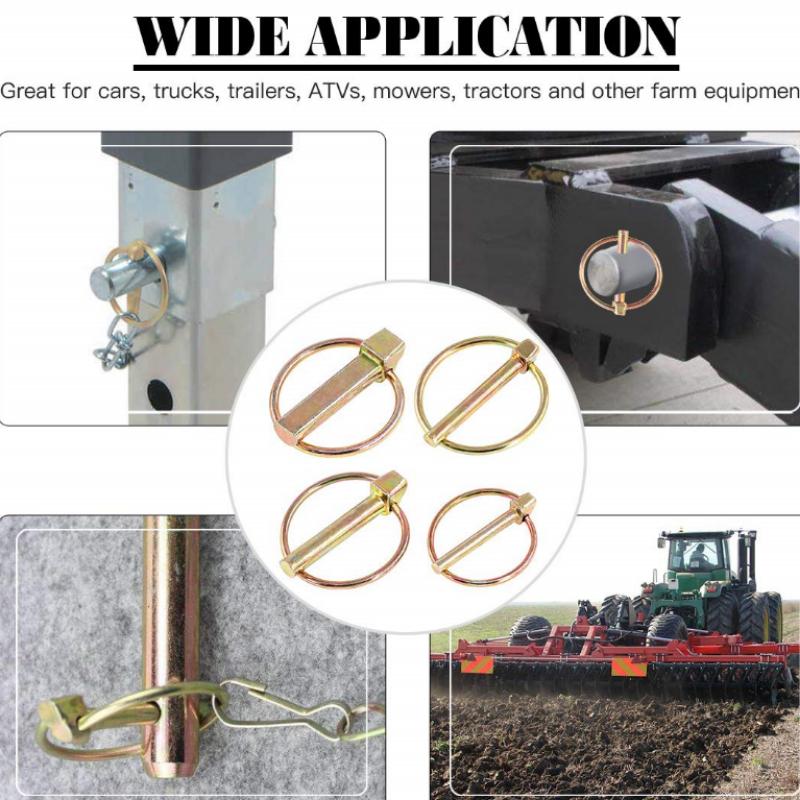 50 шт., набор штифтов Линча, набор штифтов Линча с кольцом, сверхмощный штифт Линча для сельскохозяйственных тракторов, прицепов, грузовиков, косилок, 4 размера