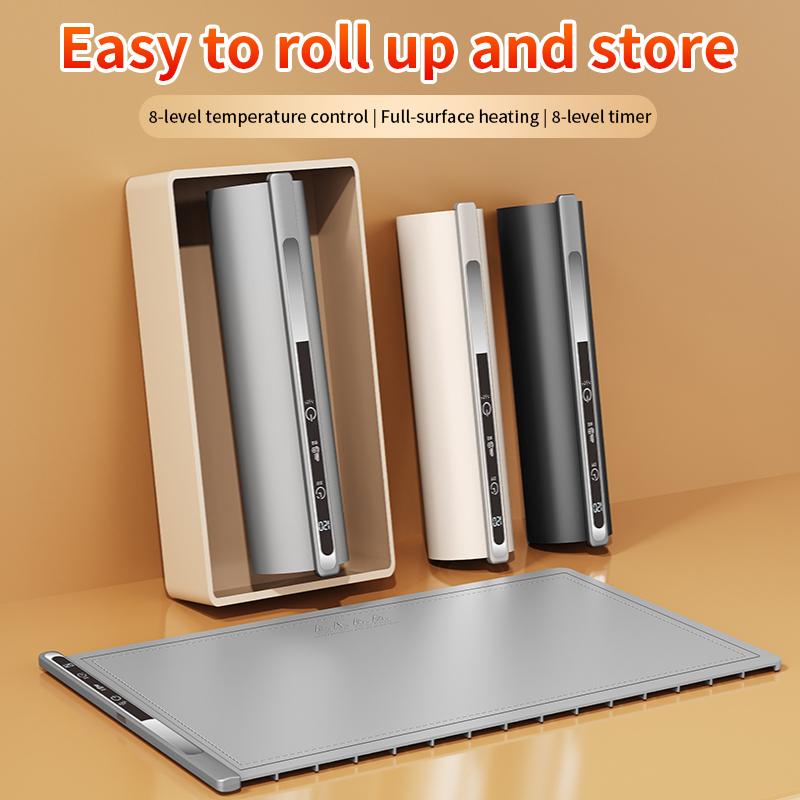 Foldable Food Warming Tray Flexible Silicone Food Warmer Mat Warm Cutting Board Constant Warm Dishes Electric Food Warming Mat