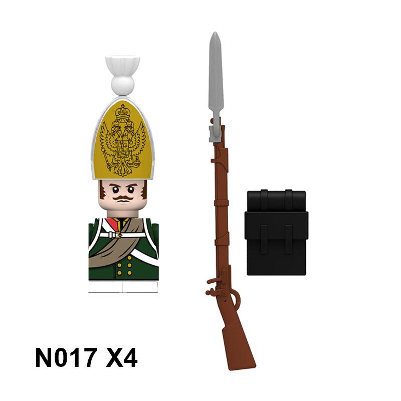 4pcs Military Building Blocks Medieval Knights Duke Marshal Figures Napoleonic Wars Weapons Sword Flags Shoulder Armor Cape Brick MOC
