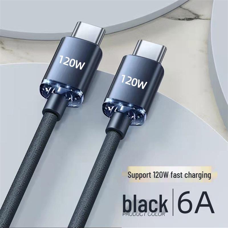 Jingyao 120W Dual Type-C Fast Charging Cable for Apple 15 and Huawei Honor 6A Flash Charging