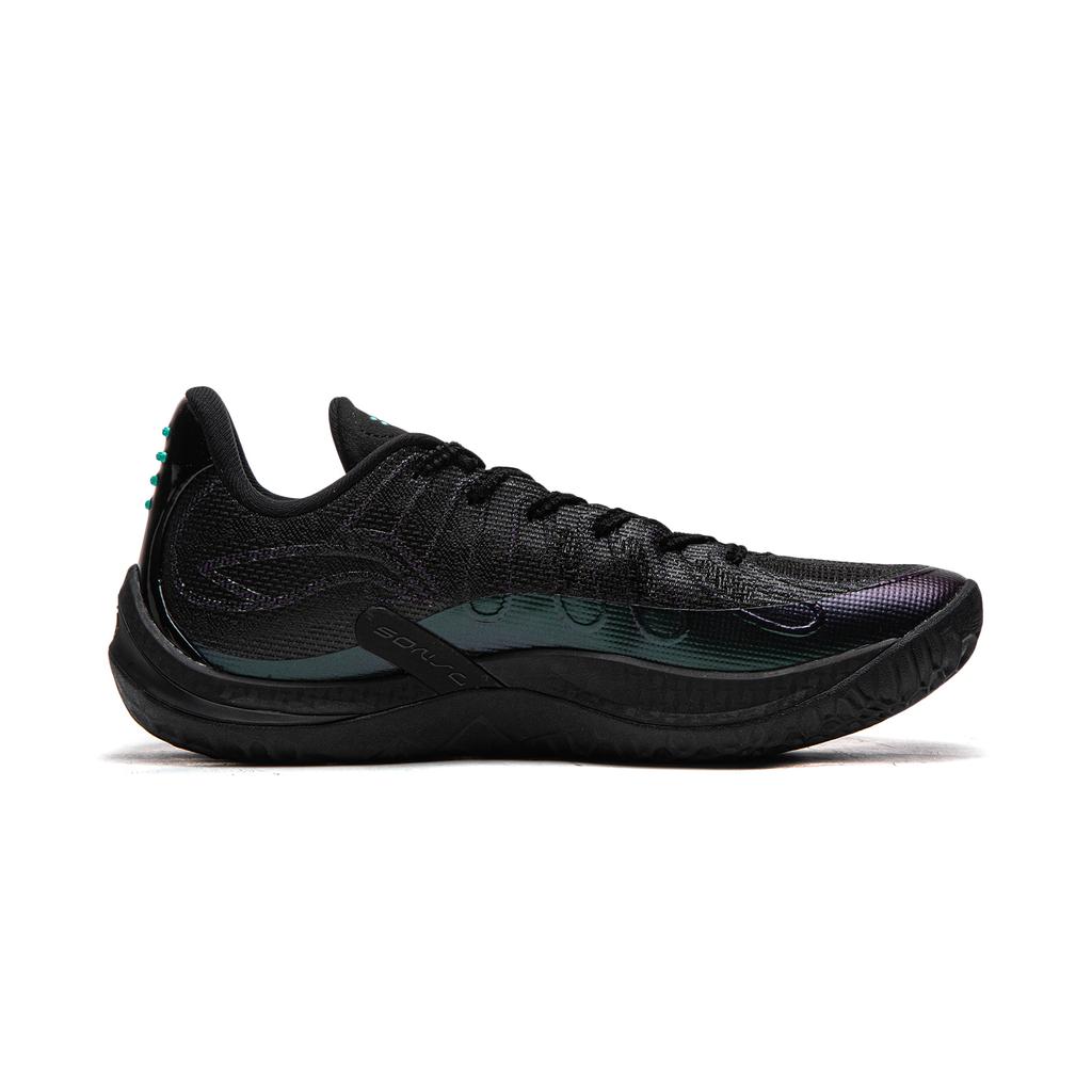 Li Ning Sonic 14 Амортизация Скользкая подошва Дышащие Отскок Сцепление Низкие Баскетбольные кроссовки Мужские Черные ABAW015-7