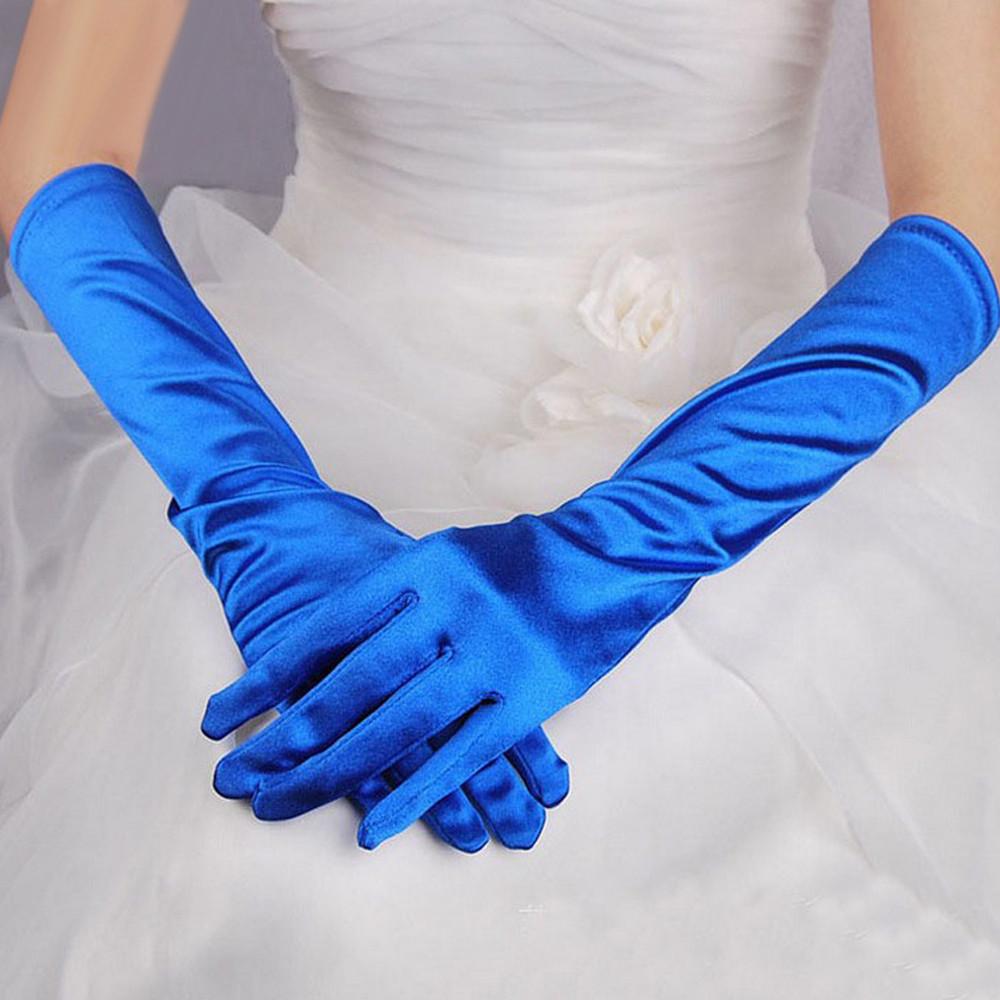 Womens Satin Long Gloves Opera Wedding Bridal Evening Party Prom Gloves