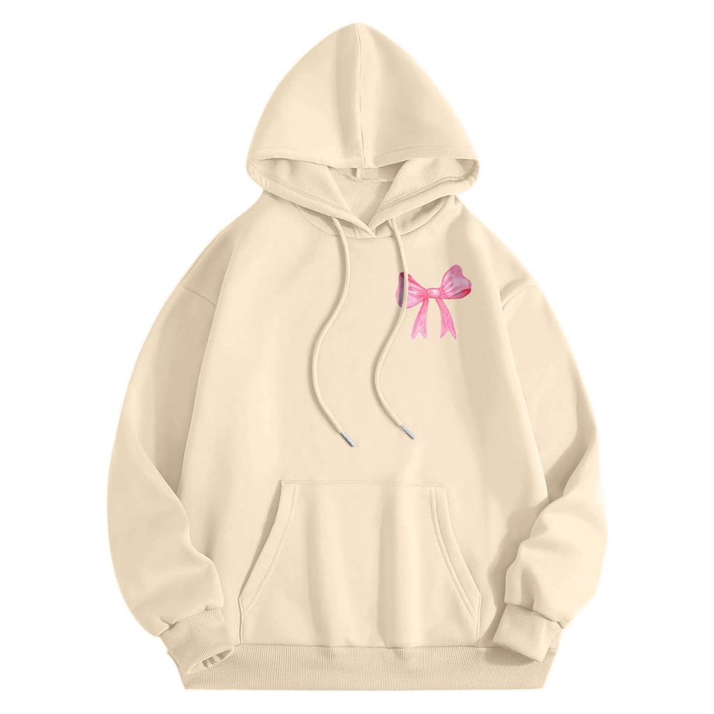 Толстовки для девочек-подростков с длинным рукавом и принтом букв, повседневные графические толстовки с капюшоном, пуловер с завязками, симпатичная толстовка большого размера