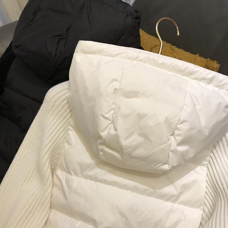 Дизайн меньшинства Бай Да Гао Теплая куртка с капюшоном, вязаная, на хлопковой подкладке, женская