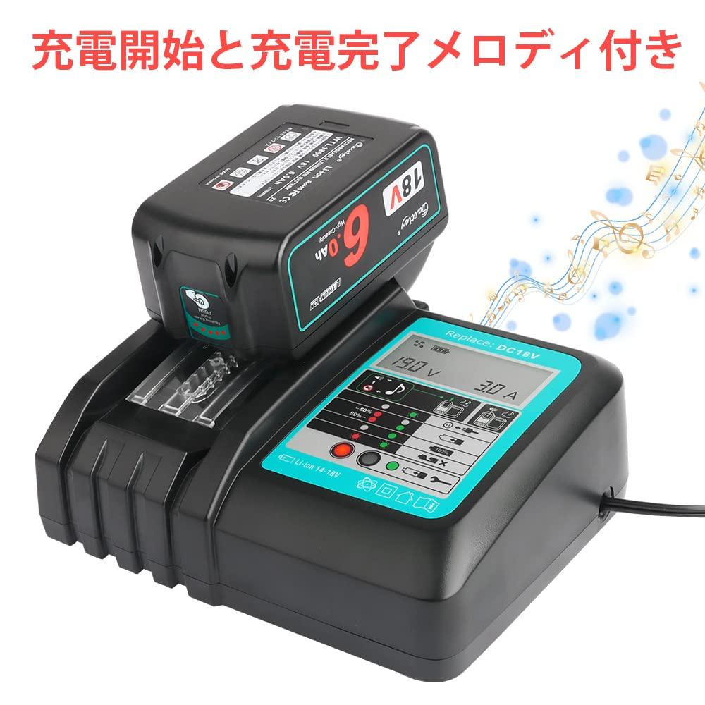 Waitley DC18V Makita Compatible with LCD Clear At a Safe Cooling Charging Completion Compatible with 1830 1430 Lithium Ion Continuous Charging PSE