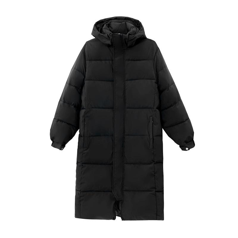 Женская куртка на пуху 2025 длинная ниже колена корейская свободная и толстая новая зимняя повседневная куртка для женщин