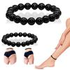 Magnetic Therapy Anklet Anti Swelling Pain Relief Jewelry Accessories Glossy Black Strong Magnet Anklet