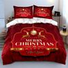 Merry Christmas Red Decoration Bedding Duvet Cover Set Duvet Cover Pillowcases  (1*Duvet Cover 2*Pillowcases, without duvet insert)
