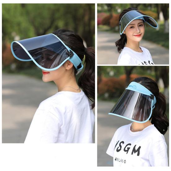 Women Sunhat Block Sunlight Anti-UV Rotary Face Shield Empty Top Visor Clear Visual Field Sun Hat Face Protection Cover Cycling Sunshade Cap