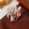 Женская мода броши с радужным цветком и бабочкой для женщин, роскошная брошь из эмалированного сплава желтого золота с растениями и животными, булавки
