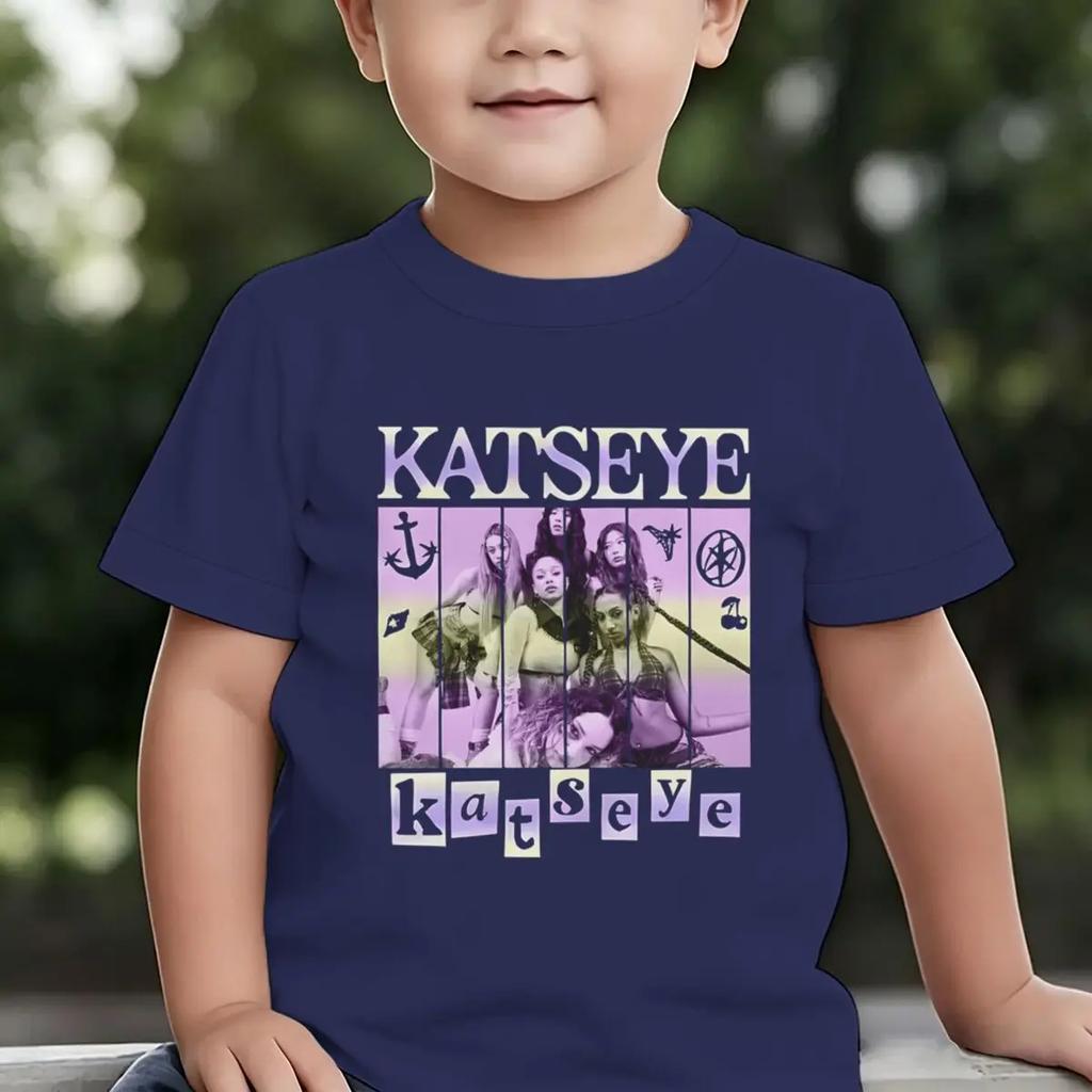 Katseye Print Girls Tshirt Toddler Top Summer Short Sleeve Tops Girl Group Katseye Graphic T Shirt Kids Casual T-shirt