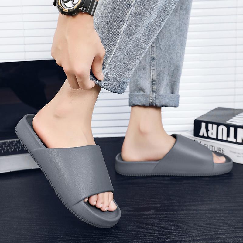 Модные тапочки для дома, сандалии, мягкие и удобные, износостойкие, нескользящие, для мужчин, тапочки для ванной, толстая подошва, унисекс, новые