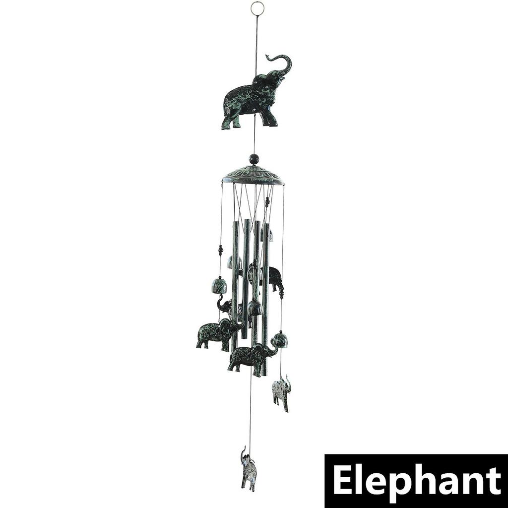 Зеленые ретро животные железные колокольчики ветра водонепроницаемые металлические колокольчики ветра с 4 алюминиевыми трубками 6 колокольчиков романтический колокольчик ветра для дома