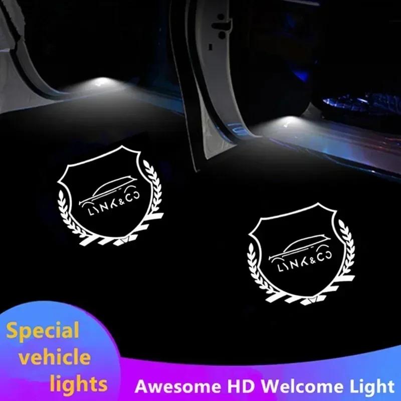 2pcs For Lynk&co 01 03 05 2020-2024 Car Door Laser Projection Ambient Light Led Decoration Car Accessories Para Auto Tools