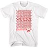 Weezer Repeating Logo White Alternative Rock Music Band Shirt