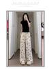 Petite High Waist Bow Wide-Leg Ice Silk Pants - Women's Summer Style