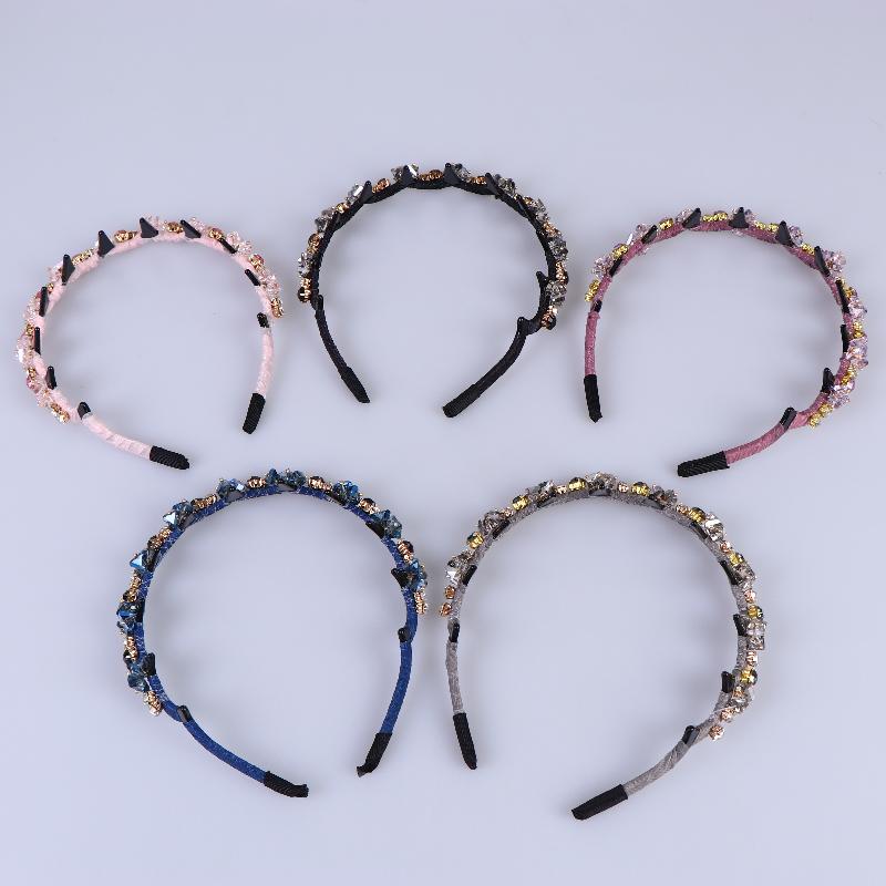 Stylish Rhinestone Hair Hoop Crystal Non Slip with Teeth for Women’s Daily Hair Fashion