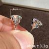 Классические женские серьги Стерлинговое серебро 8 мм Зажимная оправа Белый циркон Серьги для женщин Рождественский подарок Pendientes Oorbellen Bijoux