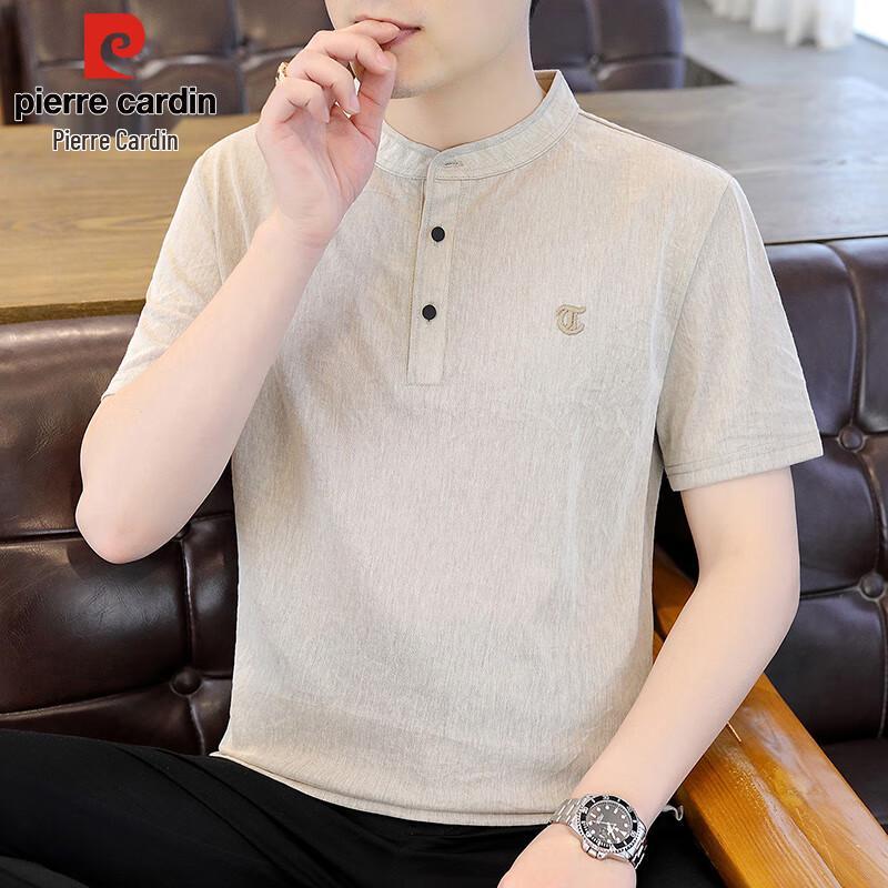 Pierre Cardin Мужская футболка-henley с коротким рукавом из ледяного шелка