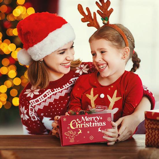 Christmas Cash Gift Envelope 6 Slots Money Gift Card Holders for Cash DIY Holiday Envelope Xmas Party Gifts for Kids Teens Women Men