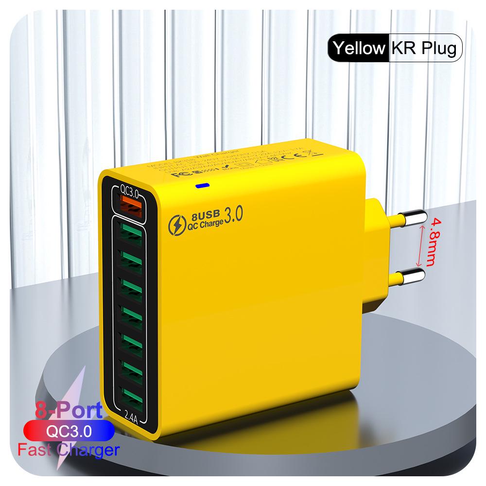 QC3.0 8-Port 30W Multi-USB High-Power Fast Charger (US/EU/Korean Specs)