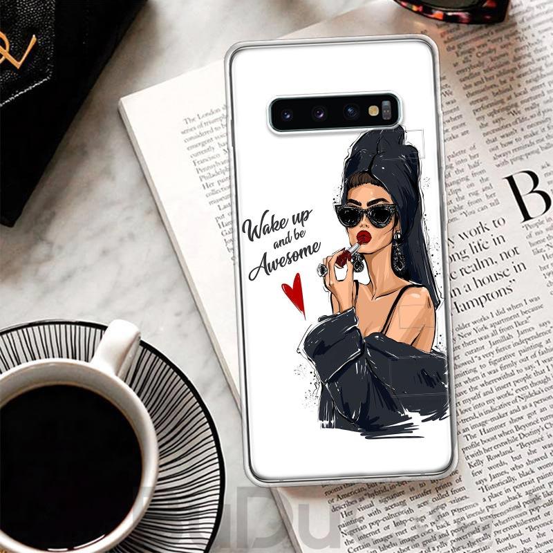 Чехол-обложка для телефона Samsung Galaxy M12 M21 M30S M31 M32 M51 M52 Note 20 Ultra 10 Plus 9 8 J4 J6 + J с принтом 'Принцесса Женщина-Босс Кофе'