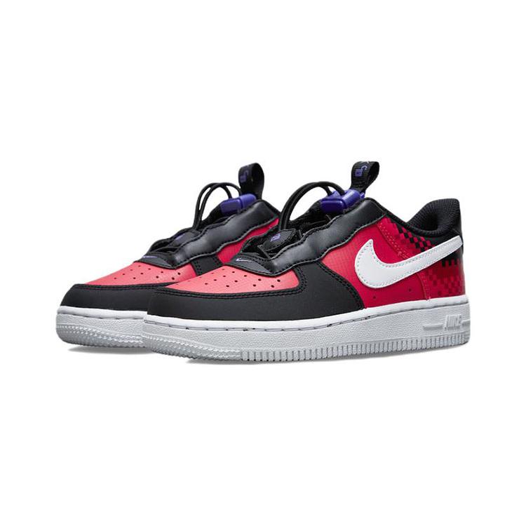 Nike Air Force 1 Toggle SE Casual Low top Kids' Skateboarding Shoes Black Red Children Aged 3 7 Years Old DN3322-600