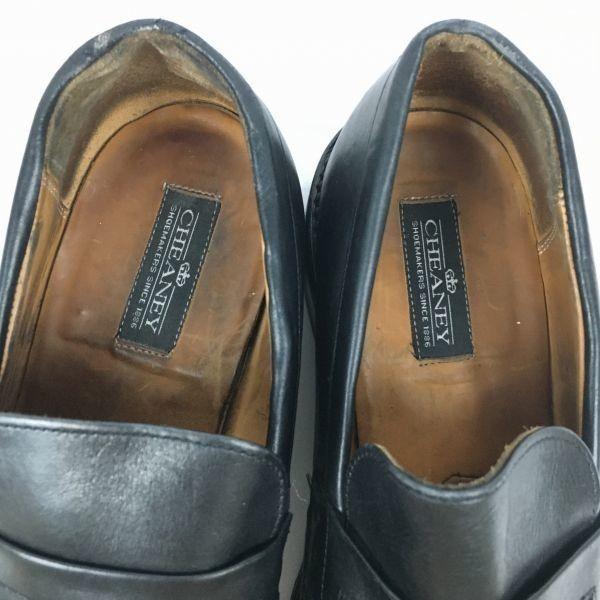 CHEANEY Винтажная бирка Мокасины с монетой Деловая обувь Черный Размер 8 26.5 Мужские(ИСПОЛЬЗОВАЛ)