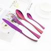 Purple 304 Stainless Steel Dinnerware Mirror Luxury Cutlery Knife Fork Spoon Tableware Western Food Restaurant Dishwasher Safe