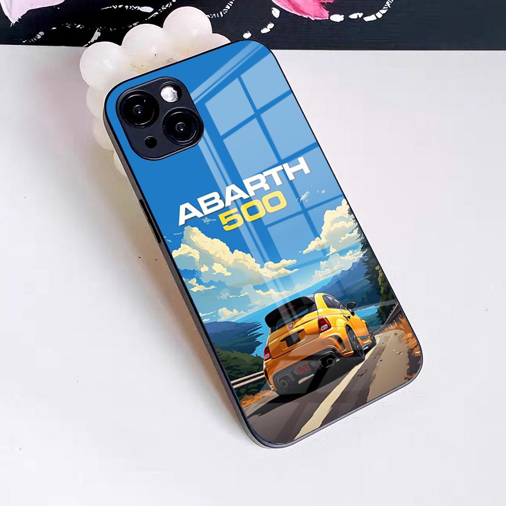 Чехол для телефона A-abarth для iPhone 17 Pro Max 16 15 14 Pro Max 13 11 X Xs Xr 8 7Plus Стеклянная крышка