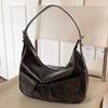 Women Y2K PU Leather Multi-pockets Hobo Shoulder Bag Vintage Large Capacity Autumn and Winter Crossbody Bag