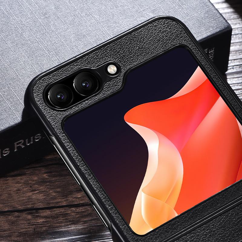 Luxury PU Leather Wireless Charge Magnetic Case For Samsung Galaxy Z Flip 3 4 5 6 Flip4 Flip5 Flip6 5G Shockproof Back Cover