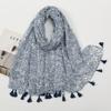 Korean Version of Xiaoxiang Style Cotton and Linen Hand-definition Fringe Scarf for Women  Fashionable  Casual Versatile and Warm Scarf Shawl