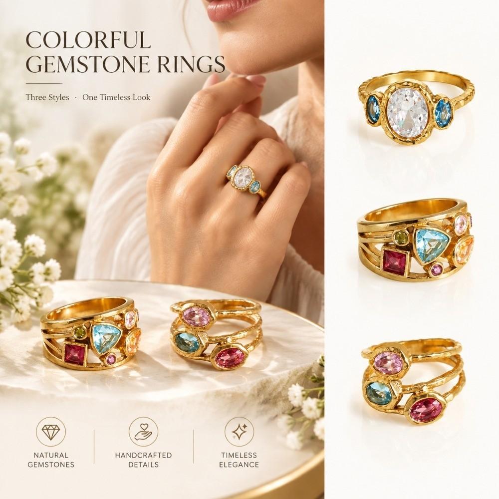 Tarnish Resistant Zircon Ring Fade Resistant Hand Jewelry New Titanium Steel Ring Office