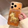3D Золотой Лошадь, Прозрачный чехол с пайетками для iPhone 17, Pro Max 17, Pro 12, 13, 14, 15, 16, Pro Max 15 Plus 11, противоударный чехол