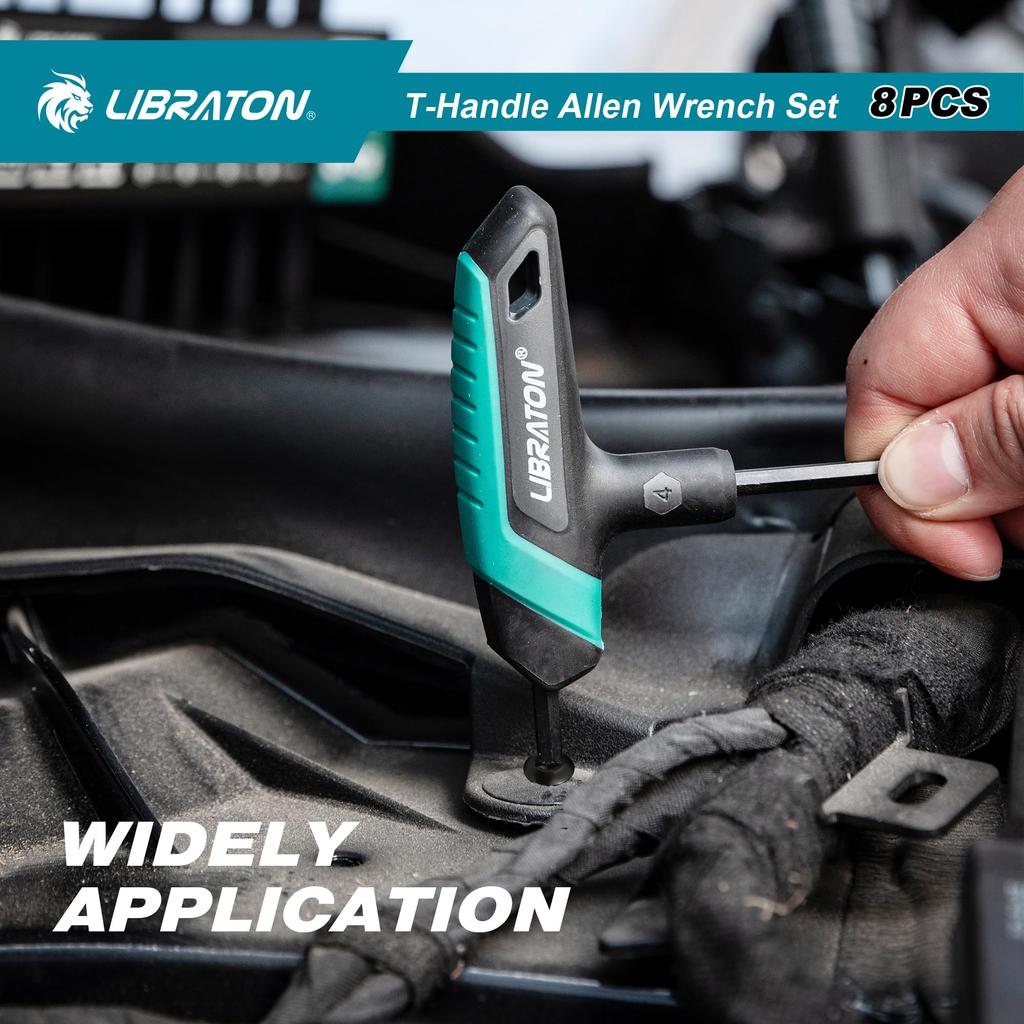 Набор шестигранных ключей LIBRATON, метрические размеры и шестигранный ключ, инструмент для ремонта велосипеда с подставкой, ключи с Т-образной рукояткой, 2, 2,5, 3,0, 4,0, 5,0, 6,0, 8,0, 10 мм,